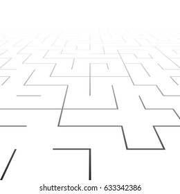 Simply vector of complicated labyrinth or maze in perspective