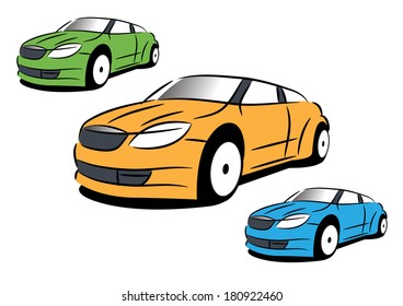 The simply vector sketch of modern sport car