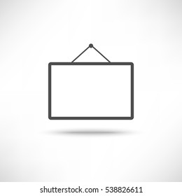 Simply vector text free board icon. Empty frame on a nail design element. UI pictoram.