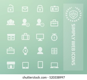 Simply web icon set,clean vector