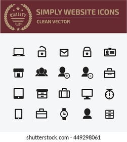 Simply web icon set,vector