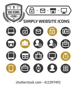 Simply website icon set,vector