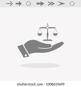 Simply weight icon. Compare logo symbol. Scales judgment pictogram. EPS10 vector.