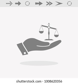 Simply weight icon. Compare logo symbol. Scales judgment pictogram. EPS10 vector.