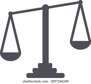 Simply weight icon. Compare logo symbol. Scales judgment pictogram. comparison element. Scales of Justice sign. Black icon with flat style.eps