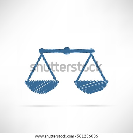 Simply weight icon in hand drawn sketch style. Compare sribble logo symbol. Scales judgment pictogram. Ui comparison element. User interface simile sign. EPS10 vector.