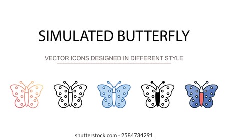 Simulated Butterfly icon design with white background stock illustration