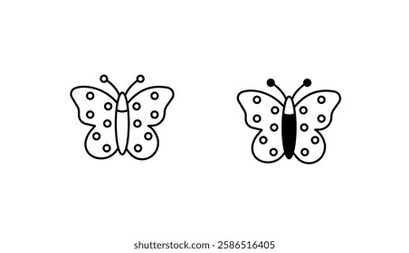 Simulated Butterfly icon design with white background stock illustration