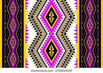 Simulierte geometrische Muster, mehrfarbig, violett, gelb, schwarz, weiß und mit einzigartigen Seitenstreifen.