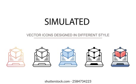 Simulated icon design with white background stock illustration