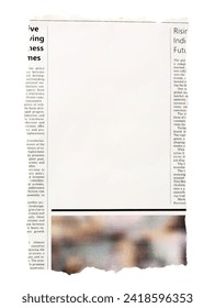 Simulated newspaper cutting with space for your copy