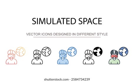 Simulated Space icon design with white background stock illustration