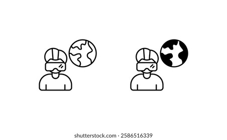 Simulated Space icon design with white background stock illustration