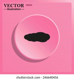 Simulating the structure of plastic. On a pink background pink circle with a shadow.  cloud, vector illustration, EPS 10