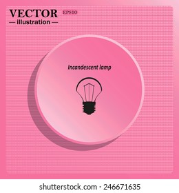 Simulating the structure of plastic. On a pink background pink circle with a shadow. incandescent bulb, vector illustration, EPS 10