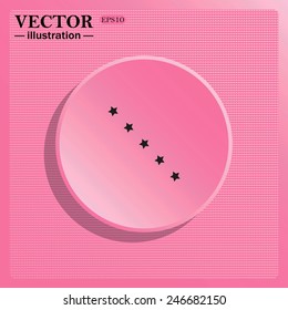 Simulating the structure of plastic. On a pink background pink circle with a shadow. stars, vector illustration, EPS 10