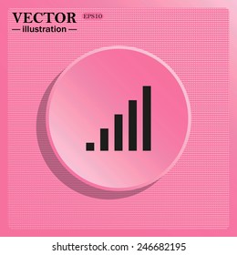 Simulating the structure of plastic. On a pink background pink circle with a shadow. signal strength indicator, vector illustration, EPS 10