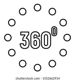 Simulation 360 degrees icon. Outline simulation 360 degrees vector icon for web design isolated on white background