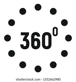 Simulation 360 degrees icon. Simple illustration of simulation 360 degrees vector icon for web design isolated on white background