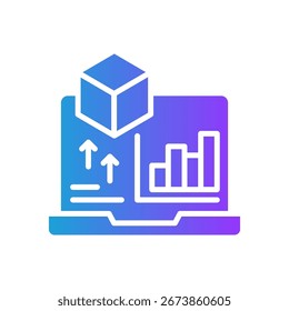 Simulation Dashboard Symbol Glyphe Farbverlauf Vektorgrafik