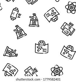 Simulation Equipment Seamless Pattern Vector Thin Line. Illustrations