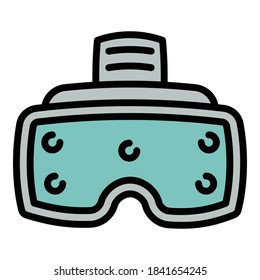 Simulation Spiel goggles Symbol. Outline-Simulationsspiel - Brille, Vektorsymbol für Webdesign einzeln auf weißem Hintergrund