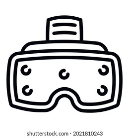 Icono de gafas de juego de simulación. Esquema juego de simulación gafas icono vector para el diseño web aislado en fondo blanco