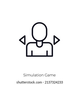 Simulation Game icon. Outline style icon design isolated on white background