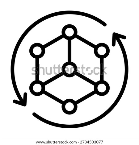 Simulation Icon - Black Outline Icons Style For Production Management