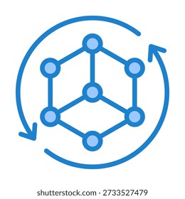 Simulation Icon With Blue Color For Production Management