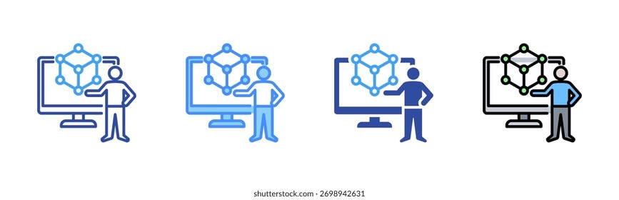 Simulation Icon, Multi Styles Icon Set