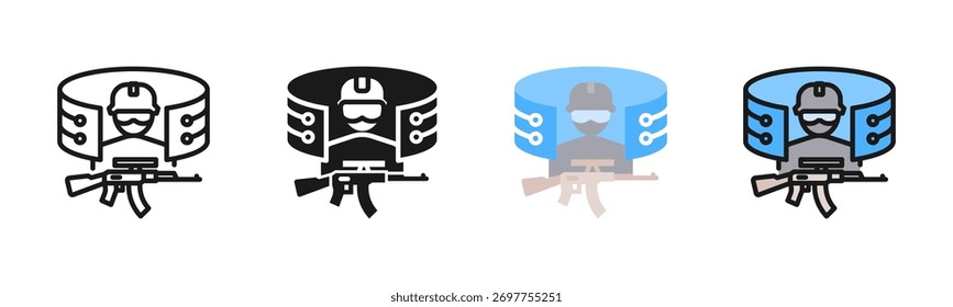 Pacote De Ícones De Simulação Em Vários Estilos