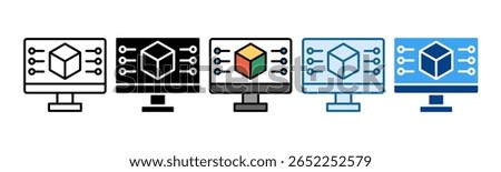 Simulation Icon Set Multiple Style Collection