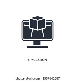 simulation icon. simple element illustration. isolated trendy filled simulation icon on white background. can be used for web, mobile, ui.