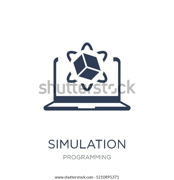 シミュレーションアイコン プログラミングコレクションの白い背景にトレンディーな平らなベクターシミュレーションアイコン ベクターイラストは ウェブとモバイル Eps10に使用できます のベクター画像素材 ロイヤリティフリー