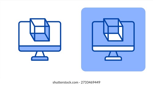 Simulation Line ColorTwo-tone color and contrasting background icon illustration