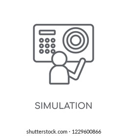Simulation linear icon. Modern outline Simulation logo concept on white background from Programming collection. Suitable for use on web apps, mobile apps and print media.