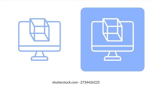 Simulation LineTwo-tone color and contrasting background icon illustration