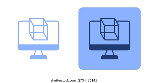 Simulation MixedTwo-tone color and contrasting background icon illustration