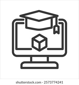 Simulation Outline Icon Vector Illustration