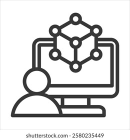 Simulation Outline Icon Vector Illustration