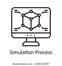 Simulation Process Outline Icon Design illustration. Smart Industries Symbol on White background EPS 10 File