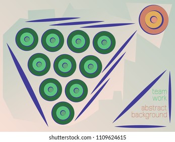 Simulation of the scenario of teamwork in solving common problems and achieving the goal. Vector illustration, info graphic element.