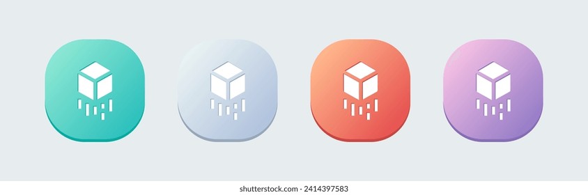 Simulation solid icon in flat design style. Virtual reality signs vector illustration.