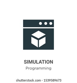 Simulation vector icon on white background. Flat vector simulation icon symbol sign from modern programming collection for mobile concept and web apps design.