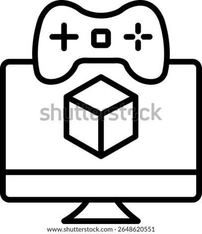 Simulation Vector Line Icon Design