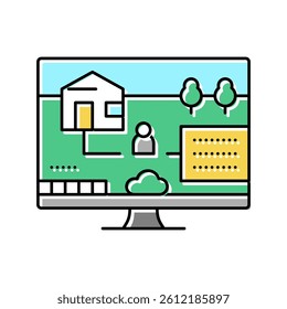 simulation video game color icon vector. simulation video game sign. isolated symbol illustration