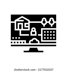 vector de icono de glifo de videojuegos de simulación. signo de videojuego de simulación. ilustración de símbolo aislado