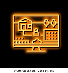 simulación de videojuego neon light sign vector. ilustración de videojuegos de simulación