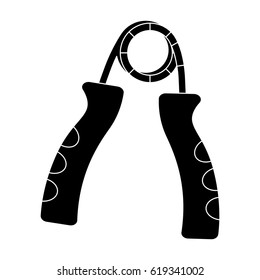 Simulator for hand on a spring mechanism.Gym And Workout single icon in black style vector symbol stock illustration.